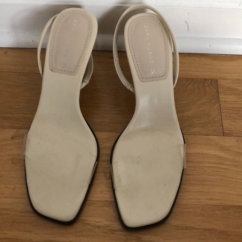 Zara nude and clear vinyl sandal in size 37